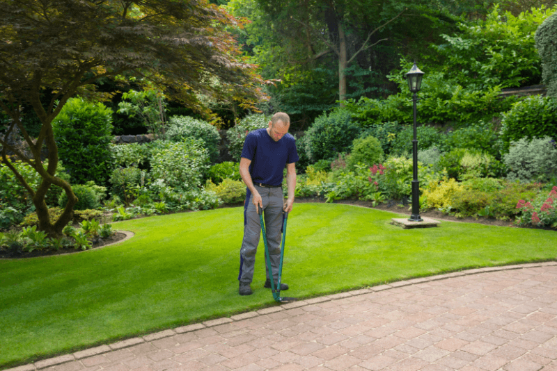 Andrew cutting grass
